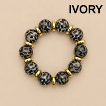Load image into Gallery viewer, Leopard Print Beaded Stretch Bracelet