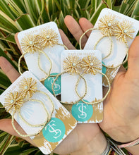 Load image into Gallery viewer, Opal Sunburst Hoops