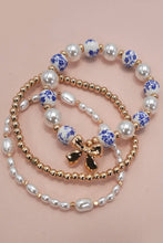 Load image into Gallery viewer, BLUE CERAMIC PORCELAIN BOW MULTI LAYER BRACELET