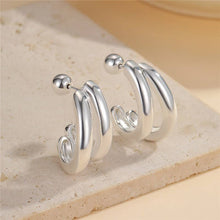 Load image into Gallery viewer, Double-Hoop Sculptural Earrings