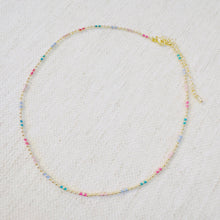 Load image into Gallery viewer, Color Pop Ball Chain Necklace – Dainty Beaded Chain with a Playful Rainbow Touch