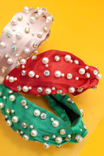 Load image into Gallery viewer, CHRISTMAS RHINESTONE PEARL BEAD HAIR BAND HEADBAND