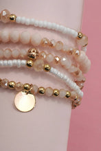 Load image into Gallery viewer, MULTILAYER BEADED CHAIN DISC CHARM BRACELET