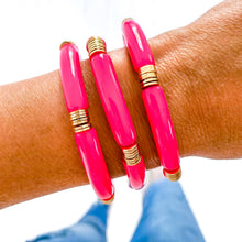 Load image into Gallery viewer, Hope Breast Cancer Awareness Acrylic Bamboo Heishi Bracelet