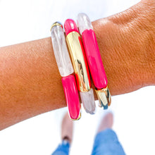 Load image into Gallery viewer, Hope Breast Cancer Awareness Acrylic Bamboo Heishi Bracelet