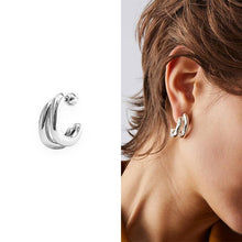 Load image into Gallery viewer, Double-Hoop Sculptural Earrings