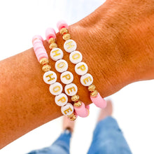 Load image into Gallery viewer, Hope Breast Cancer Awareness Acrylic Bamboo Heishi Bracelet