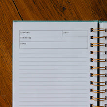 Load image into Gallery viewer, Sermon Notes Journal - Teal Spiral