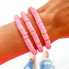 Load image into Gallery viewer, Hope Breast Cancer Awareness Acrylic Bamboo Heishi Bracelet