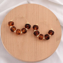Load image into Gallery viewer, Boho Resin Beaded Hoop Earrings