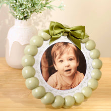 Load image into Gallery viewer, Green Beaded Round Photo Frame