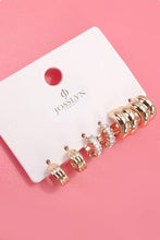 Load image into Gallery viewer, BAGUETTE STONE DOUBLE HOOP HUGGIE TRIO EARRINGS