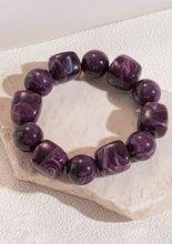Load image into Gallery viewer, Color-Block Cube Circle Stretch Cord Bracelet | 40B5197
