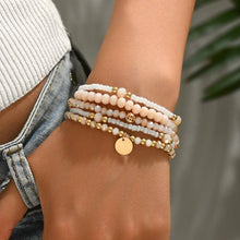 Load image into Gallery viewer, MULTILAYER BEADED CHAIN DISC CHARM BRACELET