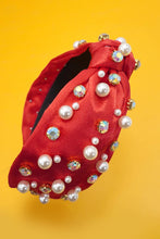 Load image into Gallery viewer, CHRISTMAS RHINESTONE PEARL BEAD HAIR BAND HEADBAND