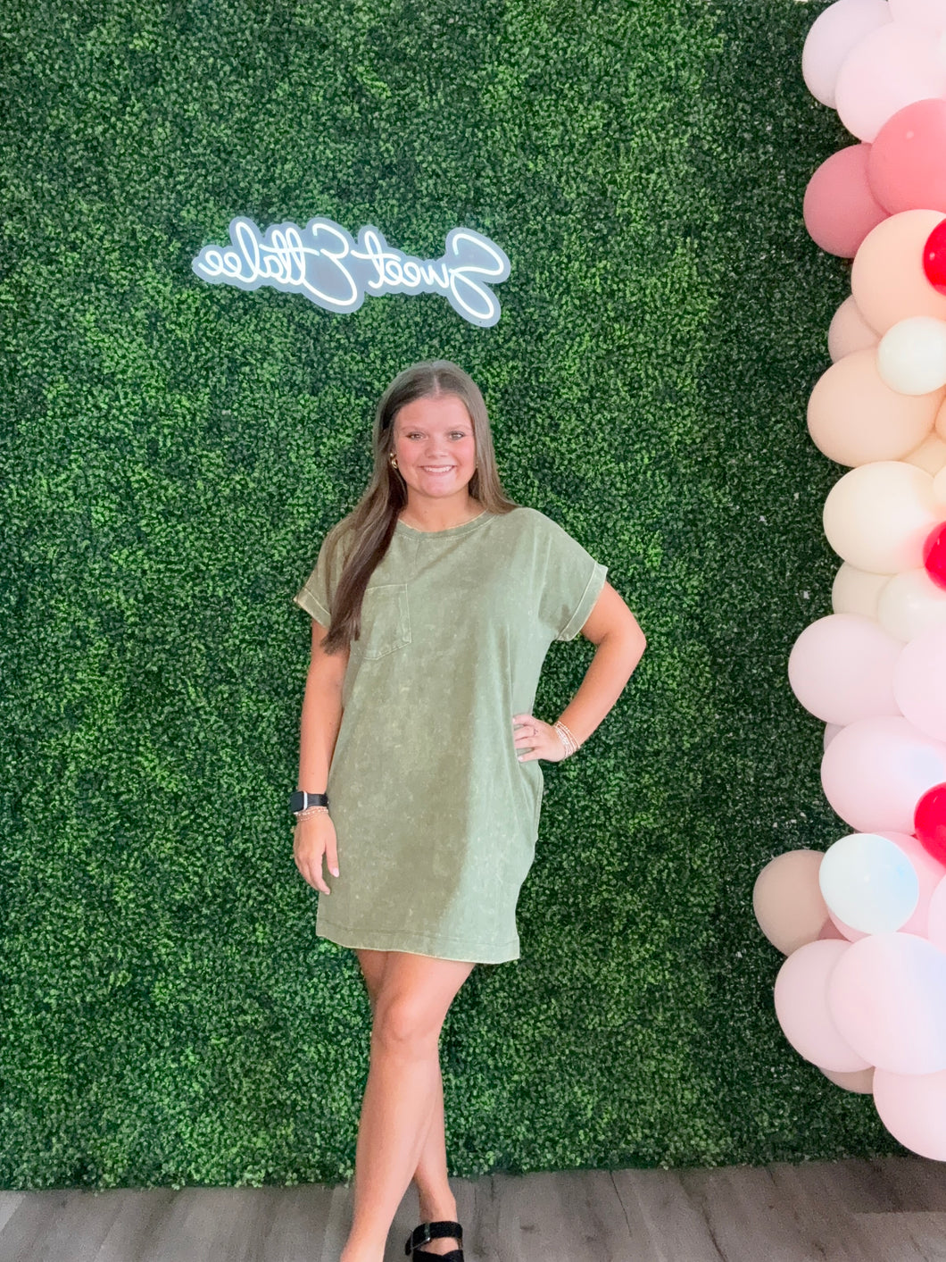COTTON WASHED T-SHIRT DRESS