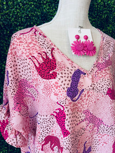 PINK MULTI CHEETAH TOP