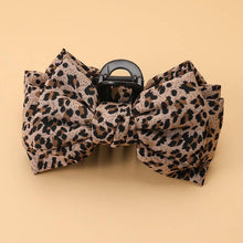 Load image into Gallery viewer, Leopard Print Bow Hair Claw Clips
