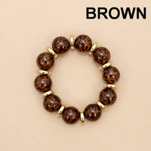 Load image into Gallery viewer, Leopard Print Beaded Stretch Bracelet

