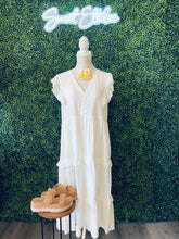 Load image into Gallery viewer, RUFFLE V NECK MAXI DRESS
