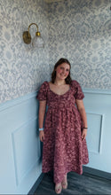 Load image into Gallery viewer, August Sky Pink Floral Puff Sleeve Maxi Dress
