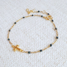 Load image into Gallery viewer, Dainty Color Dots Chain Cross Bracelet
