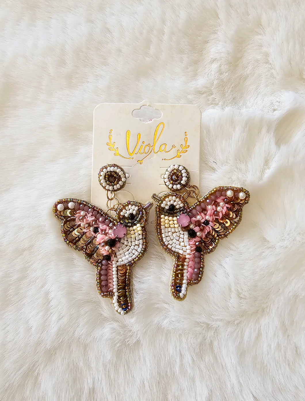 BEAD BIRD EARRINGS