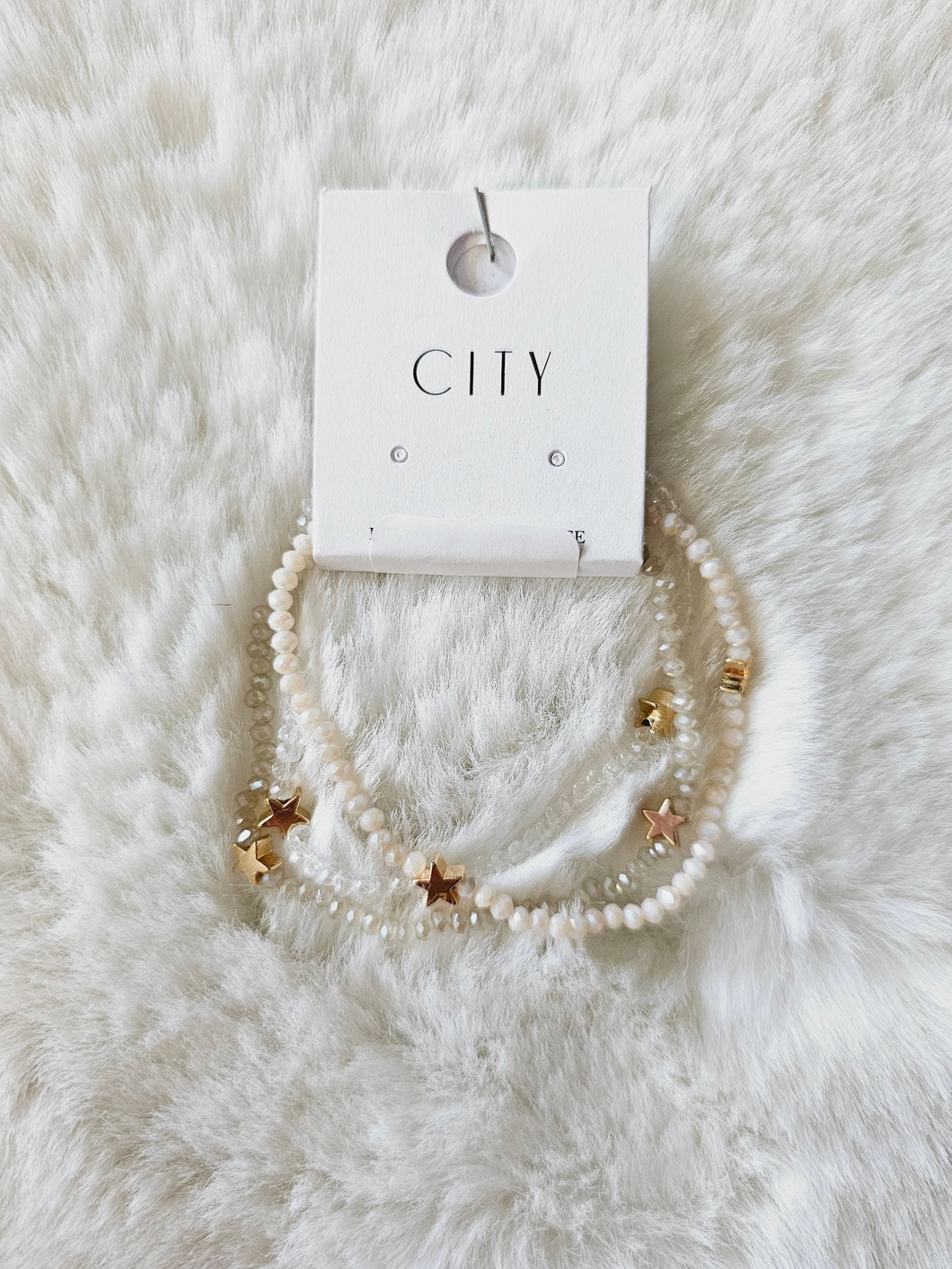 GLASS BEAD/STAR BRACELET SET