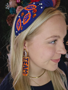 ORANGE/NAVY FOOTBALL HEADBAND