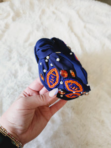 ORANGE/NAVY FOOTBALL HEADBAND
