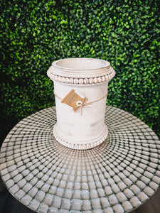 MP CREAM BEADED UTENSIL HOLDER