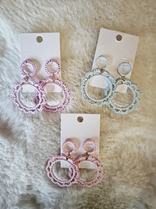 WOVEN FLOWER EARRINGS