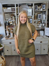 Load image into Gallery viewer, OLIVE SS POCKET SWEATER DRESS
