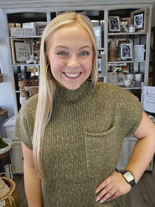 OLIVE SS POCKET SWEATER DRESS