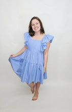 Load image into Gallery viewer, PERIWINKLE FLUTTER SLEEVE TIERED DRESS
