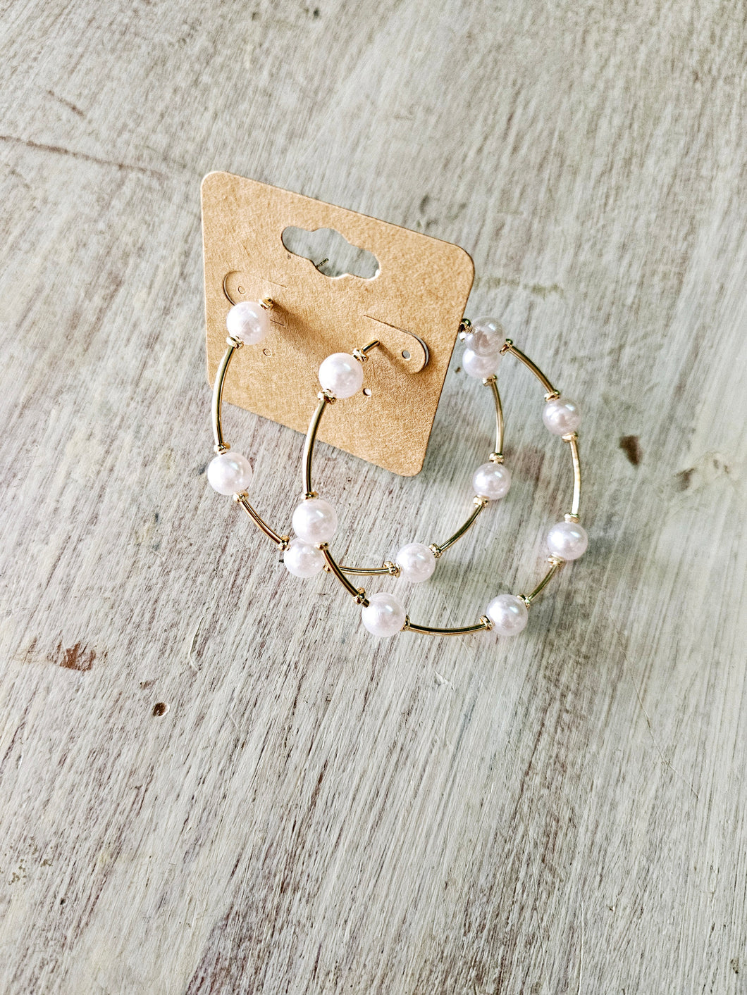 LG GOLD/PEARL OPEN HOOP