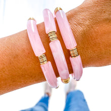 Load image into Gallery viewer, Hope Breast Cancer Awareness Acrylic Bamboo Heishi Bracelet
