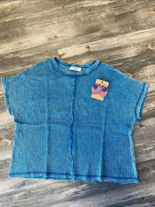 WASHED WAFFLE SS TOP