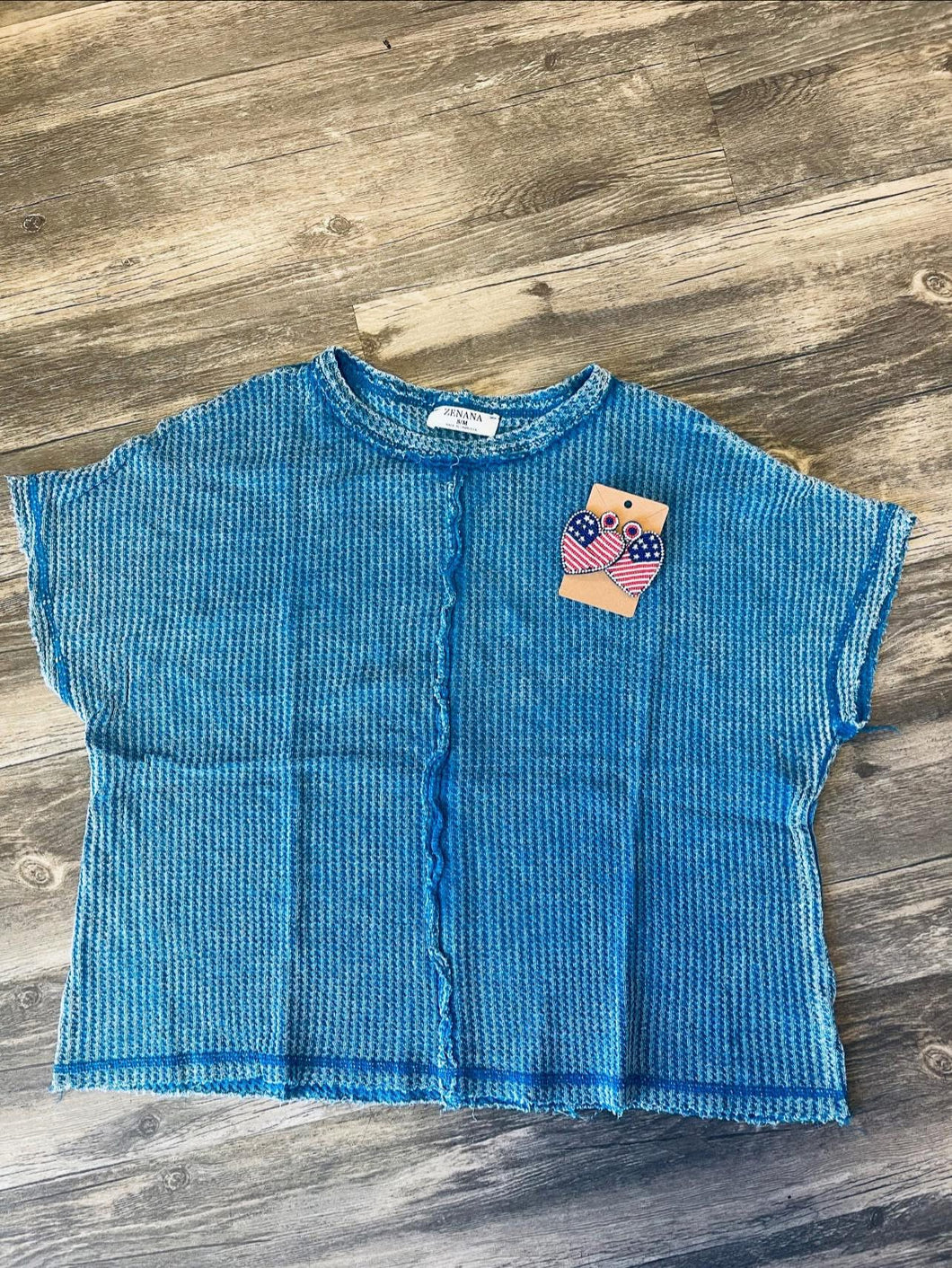 WASHED WAFFLE SS TOP