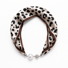 Load image into Gallery viewer, Ellison+Young Satin Twilly Scarf Necklace with Jeweled Magnetic Clasp

