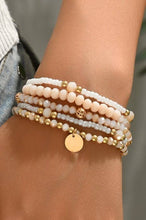 Load image into Gallery viewer, MULTILAYER BEADED CHAIN DISC CHARM BRACELET
