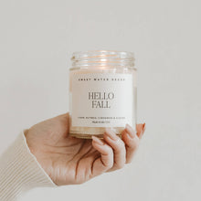 Load image into Gallery viewer, Hello Fall 9 oz Soy Candle - Fall Decor &amp; Gifts

