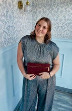 Load image into Gallery viewer, NWT Glam Silver Shimmer SS Top/Pants Set
