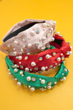 Load image into Gallery viewer, CHRISTMAS RHINESTONE PEARL BEAD HAIR BAND HEADBAND
