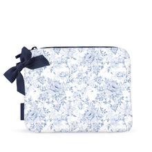 Load image into Gallery viewer, Something Navy Bow Crinkle Makeup &amp; Toiletry Bag
