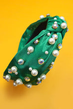 Load image into Gallery viewer, CHRISTMAS RHINESTONE PEARL BEAD HAIR BAND HEADBAND
