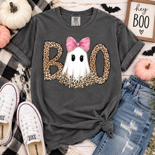 Load image into Gallery viewer, Boo Ghost Preppy Leopard Graphic Adult Shirt
