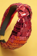 Load image into Gallery viewer, HOLIDAY SEQUIN EMBELLISHED KNOT HEADBAND
