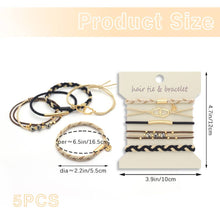 Load image into Gallery viewer, Hair Tie &amp; Bracelet Set Multi Style Elastic Hair Bands
