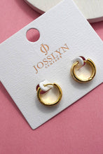 Load image into Gallery viewer, VINTAGE CLOISONNE FLORAL HUGGIE HOOP EARRINGS

